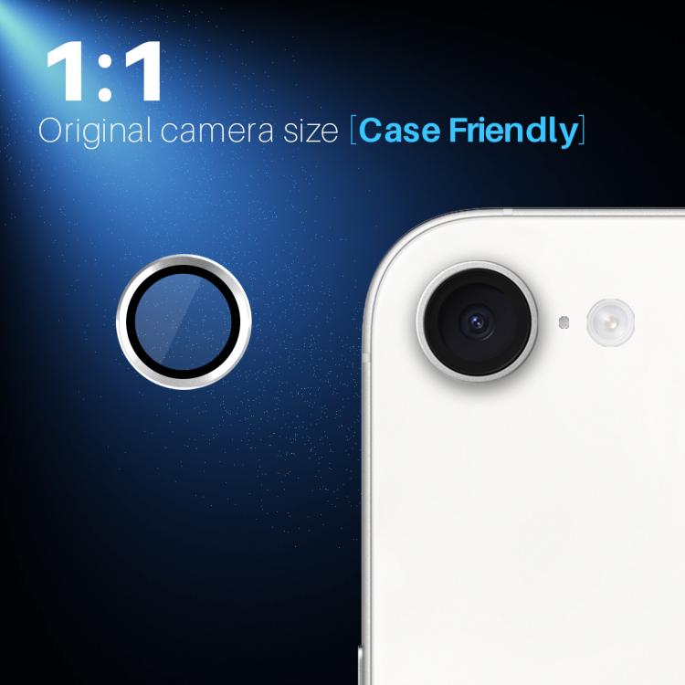 For iPhone 16e NORTHJO Camera Lens Protector CD Metal Ring Tempered Glass Film(Silver) - iPhone 16e Tempered Glass by NORTHJO | Online Shopping South Africa | PMC TechLife | Buy Now Pay Later Mobicred