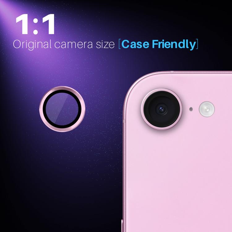 For iPhone 16e NORTHJO Camera Lens Protector CD Metal Ring Tempered Glass Film(Pink) - iPhone 16e Tempered Glass by NORTHJO | Online Shopping South Africa | PMC TechLife | Buy Now Pay Later Mobicred