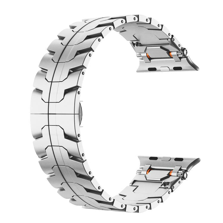 For Apple Watch 42mm / 41mm / 40mm / 38mm Stainless Steel Iron Man Butterfly Buckle Metal Watch Band(Silver) - free shipping - PMC TechLife - Order now!