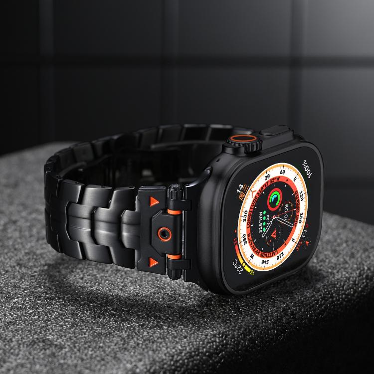 For Apple Watch 42mm / 41mm / 40mm / 38mm Stainless Steel Iron Man Butterfly Buckle Metal Watch Band(Titanium Color) - free shipping - PMC TechLife - Order now!