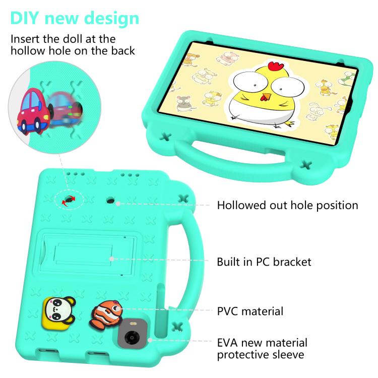 For Alldocube iPlay 60 Mini Turbo 2024 Handle Kickstand Children EVA Shockproof Tablet Case(Mint Green) - CUBE by PMC TechLife | Online Shopping South Africa | PMC TechLife | Buy Now Pay Later Mobicred