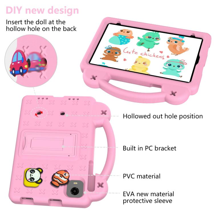 For Alldocube iPlay 50 Mini Pro 2023 8.4 Handle Kickstand Children EVA Shockproof Tablet Case(Pink) - CUBE by PMC TechLife | Online Shopping South Africa | PMC TechLife | Buy Now Pay Later Mobicred