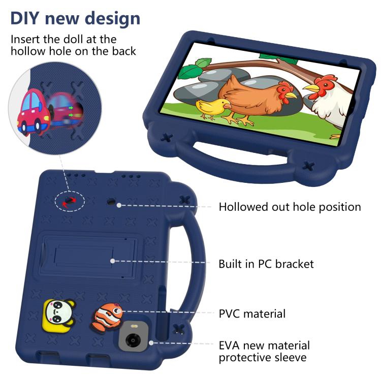 For Alldocube iPlay 50 Mini Pro 2023 8.4 Handle Kickstand Children EVA Shockproof Tablet Case(Navy Blue) - CUBE by PMC TechLife | Online Shopping South Africa | PMC TechLife | Buy Now Pay Later Mobicred