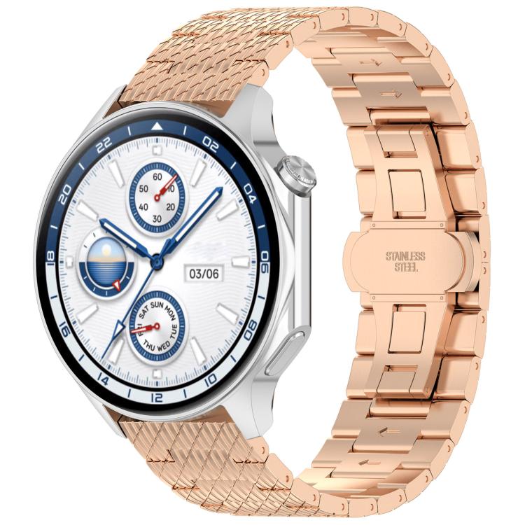 For OPPO Watch X2 Twill Texture Stainless Steel Metal Watch Band(Rose Gold) - free shipping - PMC TechLife - Order now!