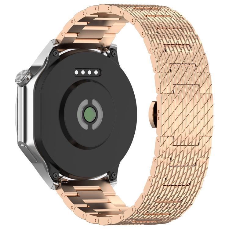 For OnePlus Watch 3 Twill Texture Stainless Steel Metal Watch Band(Rose Gold) - free shipping - PMC TechLife - Order now!