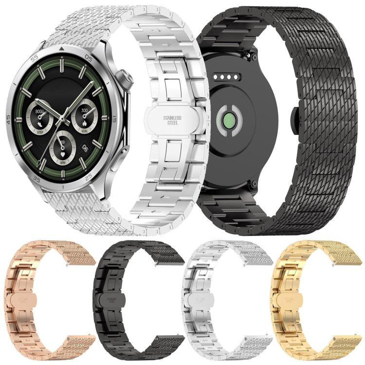 For OnePlus Watch 3 Twill Texture Stainless Steel Metal Watch Band(Rose Gold) - free shipping - PMC TechLife - Order now!