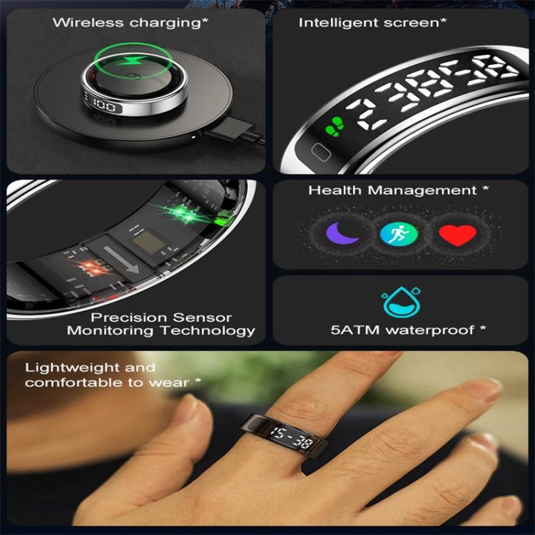 R11 SIZE 10 Smart Ring, Support Heart Rate / Blood Oxygen / Sleep / Multiple Sports Modes(Black) - free shipping - PMC TechLife - Order now!