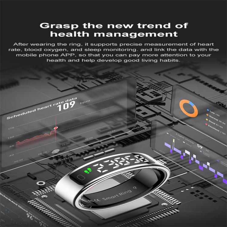 R11 SIZE 12 Smart Ring, Support Heart Rate / Blood Oxygen / Sleep / Multiple Sports Modes(Silver) - free shipping - PMC TechLife - Order now!