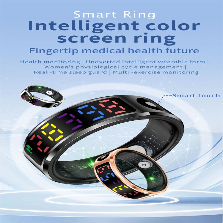 R12 SIZE 8 Smart Ring, Support Heart Rate / Blood Oxygen / Sleep / Multiple Sports Modes(Black) - free shipping - PMC TechLife - Order now!