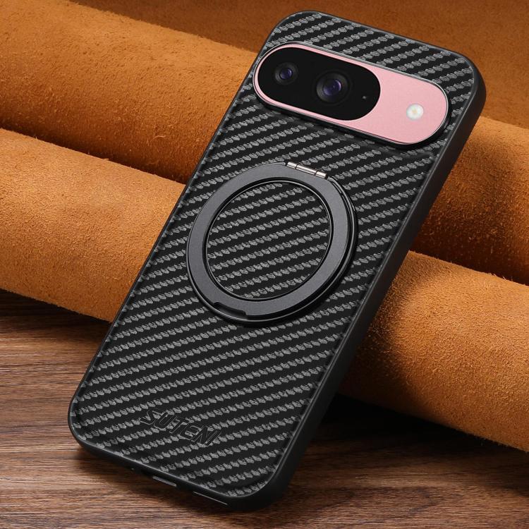 For Google Pixel 9 Suteni G3 Carbon Fiber Leather 360 Rotation Holder MagSafe Phone Case(Black) - free shipping - PMC TechLife - Order now!