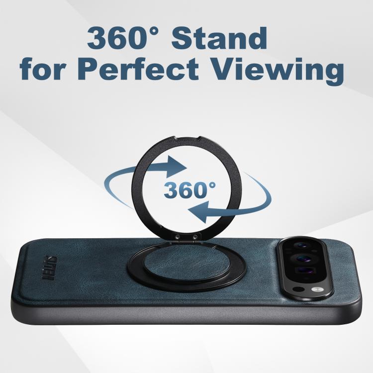 For Google Pixel 9 Suteni G3 Suteni G3 Oil Wax 360 Rotation Holder MagSafe Back Phone Case(Blue) - Google Cases by Suteni | Online Shopping South Africa | PMC TechLife | Buy Now Pay Later Mobicred