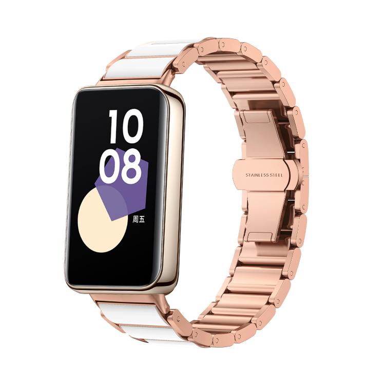 For Honor Band 9 Butterfly Buckle Ceramic White Metal Watch Band(Rose Gold) - free shipping - PMC TechLife - Order now!