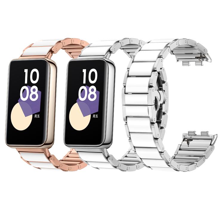 For Honor Band 9 Butterfly Buckle Ceramic White Metal Watch Band(Rose Gold) - free shipping - PMC TechLife - Order now!