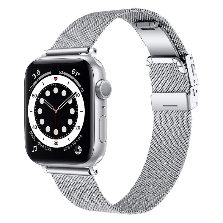 For Apple Watch 42mm / 41mm / 40mm / 38mm Hyphosis Buckle Milanese Metal Watch Band(Silver) - free shipping - PMC TechLife - Order now!