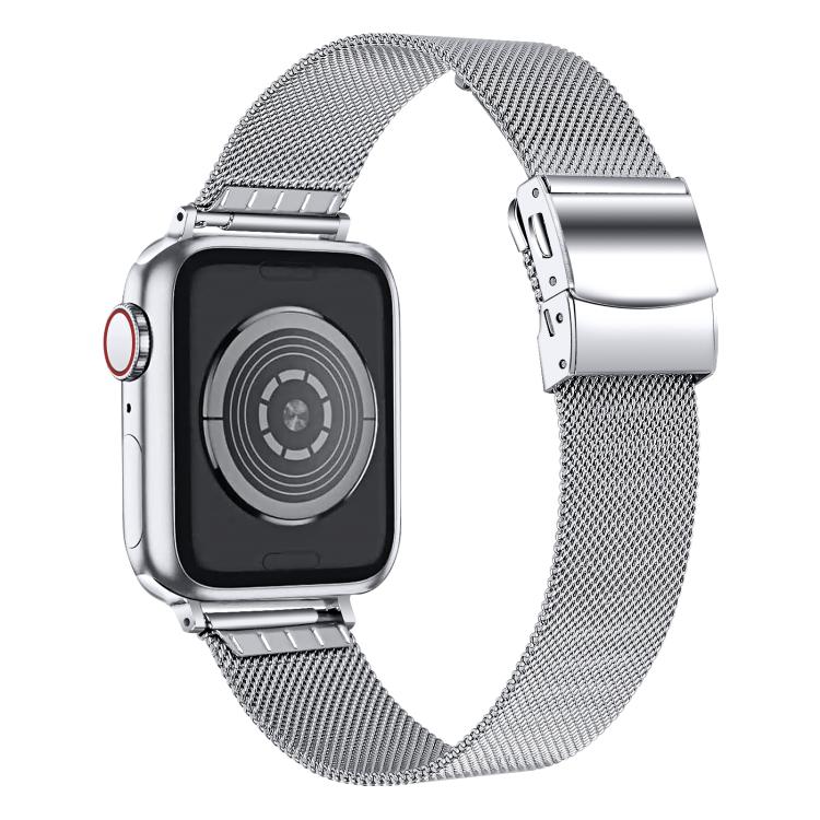 For Apple Watch 42mm / 41mm / 40mm / 38mm Hyphosis Buckle Milanese Metal Watch Band(Silver) - free shipping - PMC TechLife - Order now!