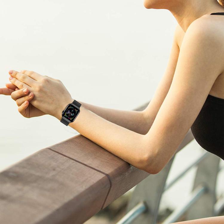 For Apple Watch 42mm / 41mm / 40mm / 38mm Hyphosis Buckle Milanese Metal Watch Band(Rose Gold) - free shipping - PMC TechLife - Order now!