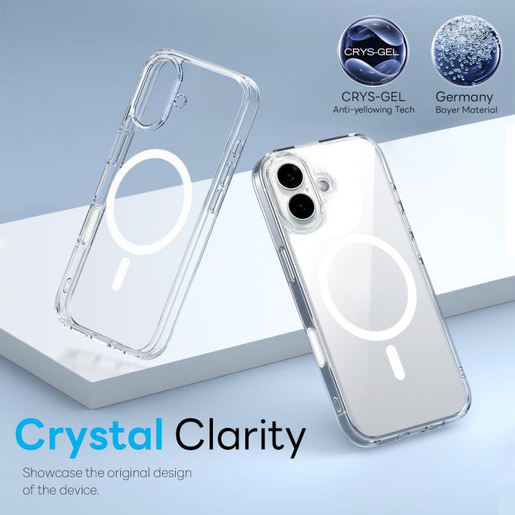 For iPhone 16 Plus NORTHJO 3 in 1 PC Magnetic Phone Case with Screen Film and Lens Film(Clear) - free shipping - PMC TechLife - Order now!