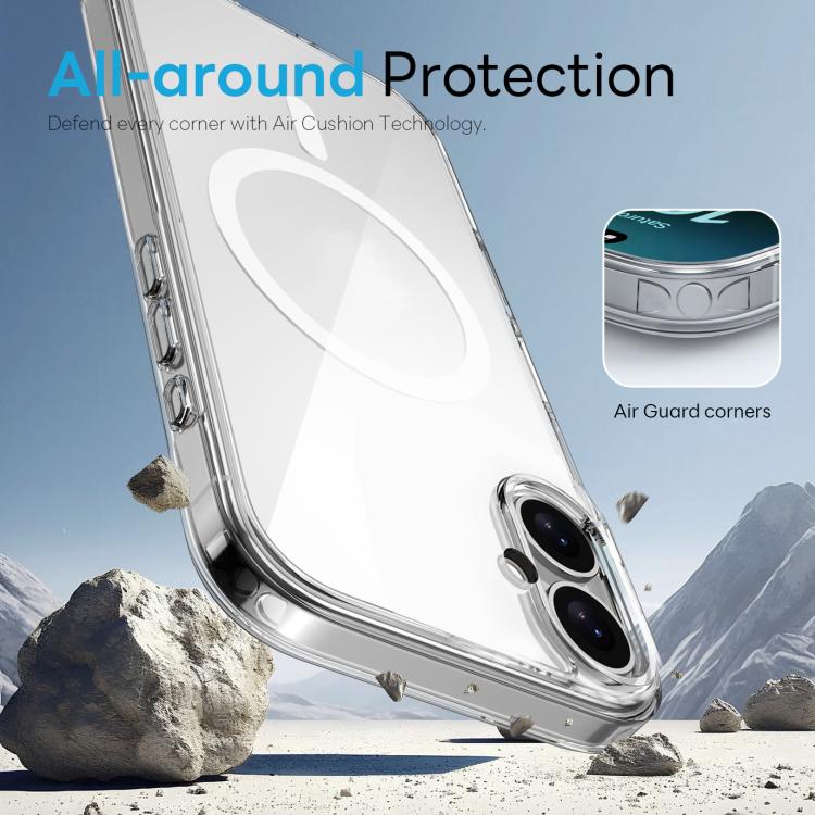 For iPhone 16 Plus NORTHJO 3 in 1 PC Magnetic Phone Case with Screen Film and Lens Film(Clear) - free shipping - PMC TechLife - Order now!