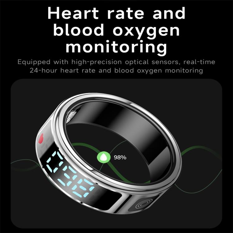 SR08 SIZE 8 Smart Ring, Support Hand Gestures Control / Health Monitoring / Multiple Sports Modes(Black) - free shipping - PMc TechLife - Order now!