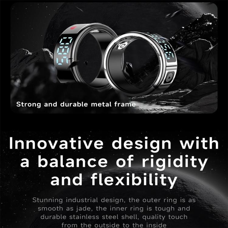 SR08 SIZE 12 Smart Ring, Support Hand Gestures Control / Health Monitoring / Multiple Sports Modes(Black) - free shipping - PMc TechLife - Order now!