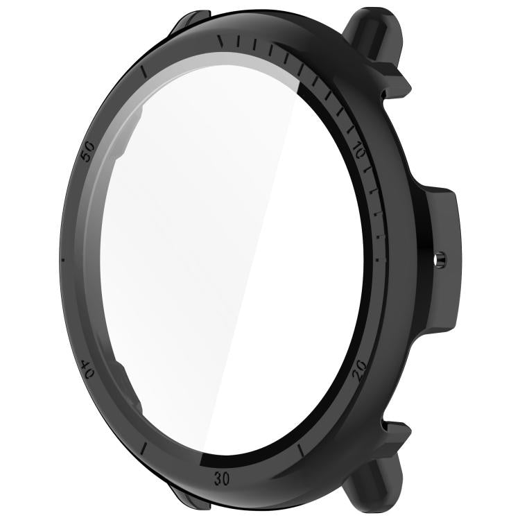 For Amazfit Active 2 A2437 Tempered Film Integrated PC Watch Protective Case(Black) - Watch Cases by PMC TechLife | Online Shopping South Africa | PMC TechLife | Buy Now Pay Later Mobicred