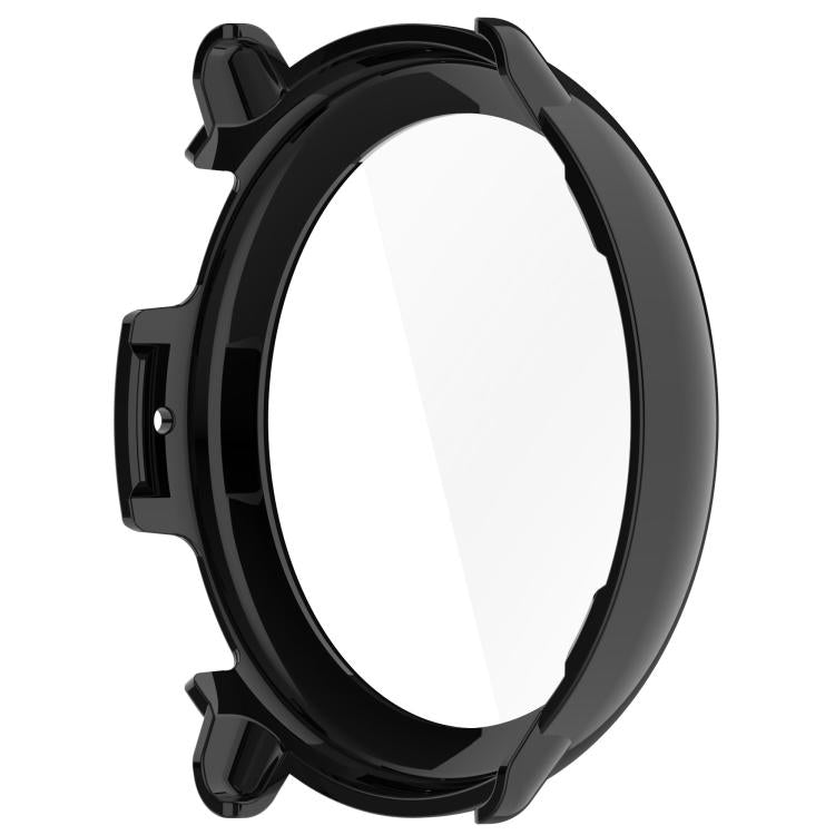 For Amazfit Active 2 A2437 Tempered Film Integrated PC Watch Protective Case(Black) - Watch Cases by PMC TechLife | Online Shopping South Africa | PMC TechLife | Buy Now Pay Later Mobicred