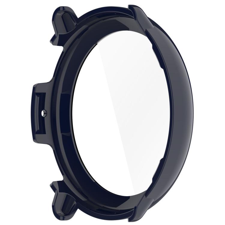 For Amazfit Active 2 A2437 Tempered Film Integrated PC Watch Protective Case(Ink Blue) - Watch Cases by PMC TechLife | Online Shopping South Africa | PMC TechLife | Buy Now Pay Later Mobicred