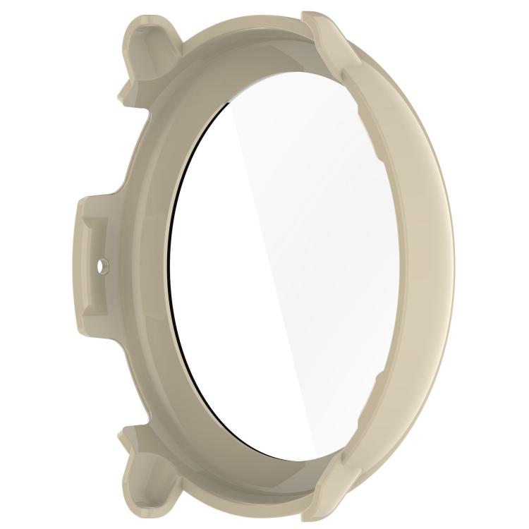 For Amazfit Active 2 A2437 Tempered Film Integrated PC Watch Protective Case(Ivory White) - Watch Cases by PMC TechLife | Online Shopping South Africa | PMC TechLife | Buy Now Pay Later Mobicred