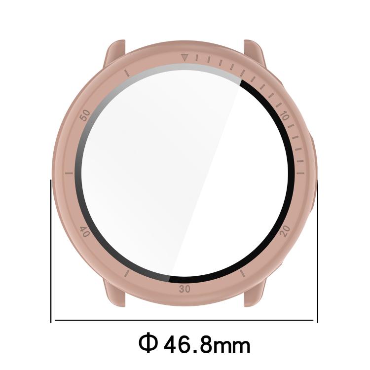 For Amazfit Active 2 A2437 Tempered Film Integrated PC Watch Protective Case(Ink Blue) - Watch Cases by PMC TechLife | Online Shopping South Africa | PMC TechLife | Buy Now Pay Later Mobicred