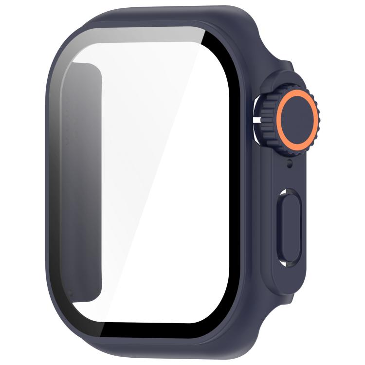 For Apple Watch Series 10 42mm Change to Ultra 49mm Tempered Film Integrated PC Button Watch Case(Midnight Blue) - Watch Cases by PMC TechLife | Online Shopping South Africa | PMC TechLife | Buy Now Pay Later Mobicred