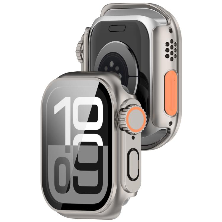 For Apple Watch Series 10 42mm Change to Ultra 49mm Tempered Film Integrated PC Button Watch Case(Starlight) - Watch Cases by PMC TechLife | Online Shopping South Africa | PMC TechLife | Buy Now Pay Later Mobicred