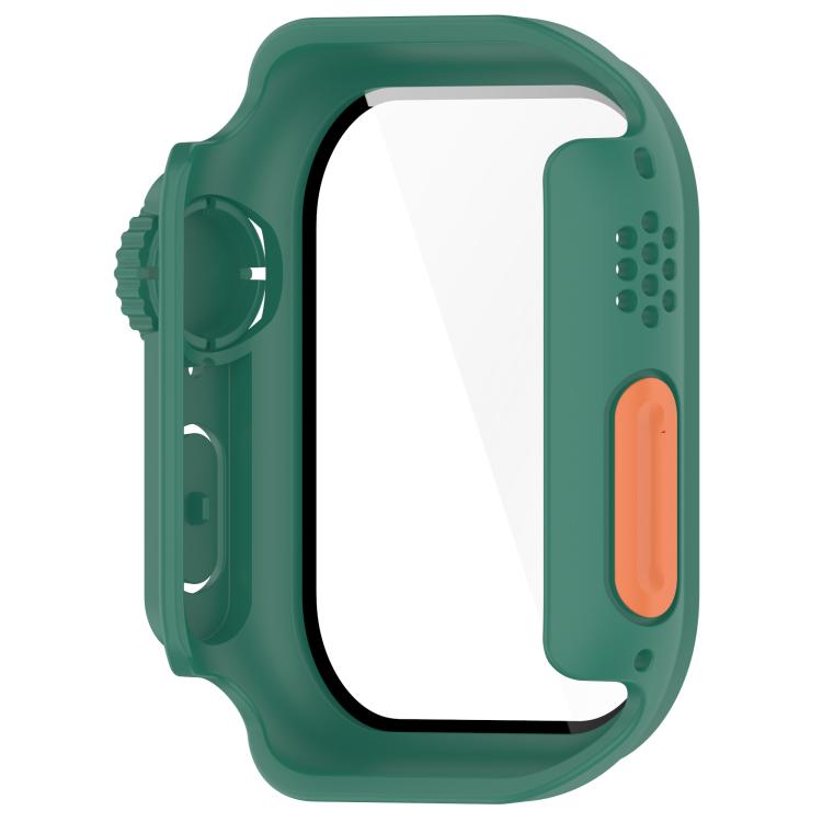 For Apple Watch Series 10 46mm Change to Ultra 49mm Tempered Film Integrated PC Button Watch Case(Green) - Watch Cases by PMC TechLife | Online Shopping South Africa | PMC TechLife | Buy Now Pay Later Mobicred