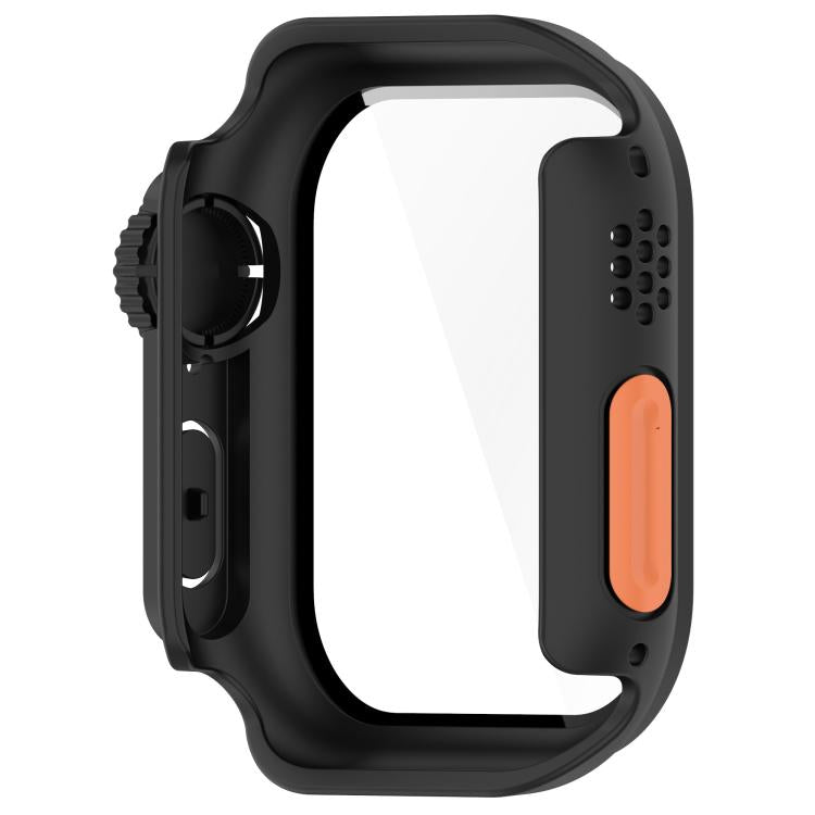 For Apple Watch Series 10 46mm Change to Ultra 49mm Tempered Film Integrated PC Button Watch Case(Black) - free shipping - PMC TechLife - Order now!