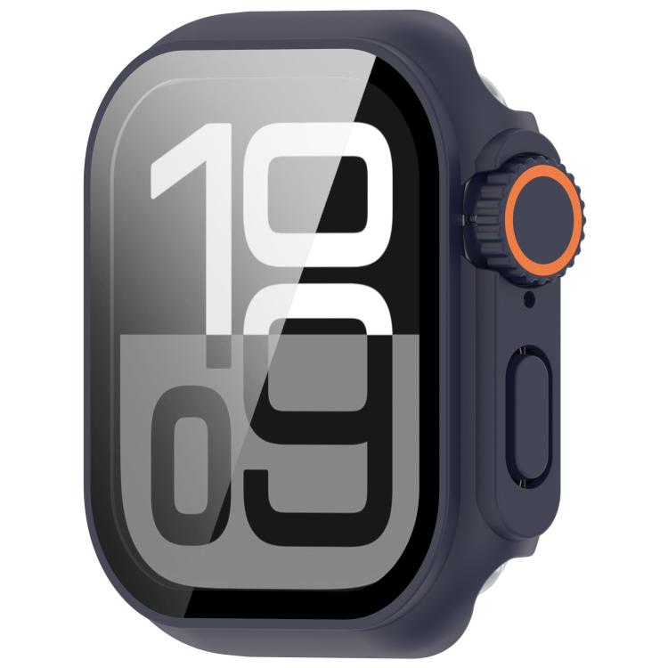 For Apple Watch Series 10 46mm Change to Ultra 49mm Tempered Film Integrated PC Button Watch Case(Midnight Blue) - free shipping - PMC TechLife - Order now!