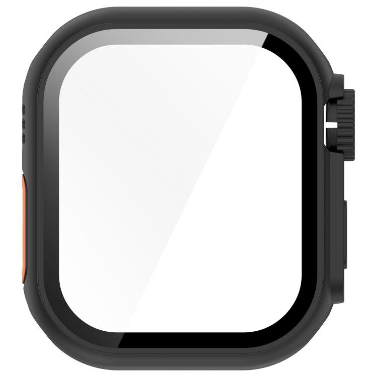For Apple Watch Series 9/8/7 45mm Change to Ultra 49mm Tempered Film Integrated PC Button Watch Case(Black) - free shipping - PMC TechLife - Order now!