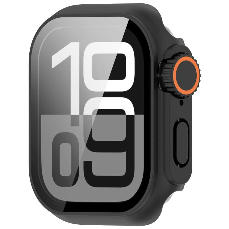 For Apple Watch Series 6/5/4/SE/SE2 44mm Change to Ultra 49mm Tempered Film Integrated PC Button Watch Case(Black) - free shipping - PMC TechLife - Order now!