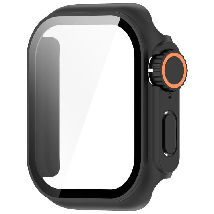 For Apple Watch Series 6/5/4/SE/SE2 44mm Change to Ultra 49mm Tempered Film Integrated PC Button Watch Case(Black) - free shipping - PMC TechLife - Order now!