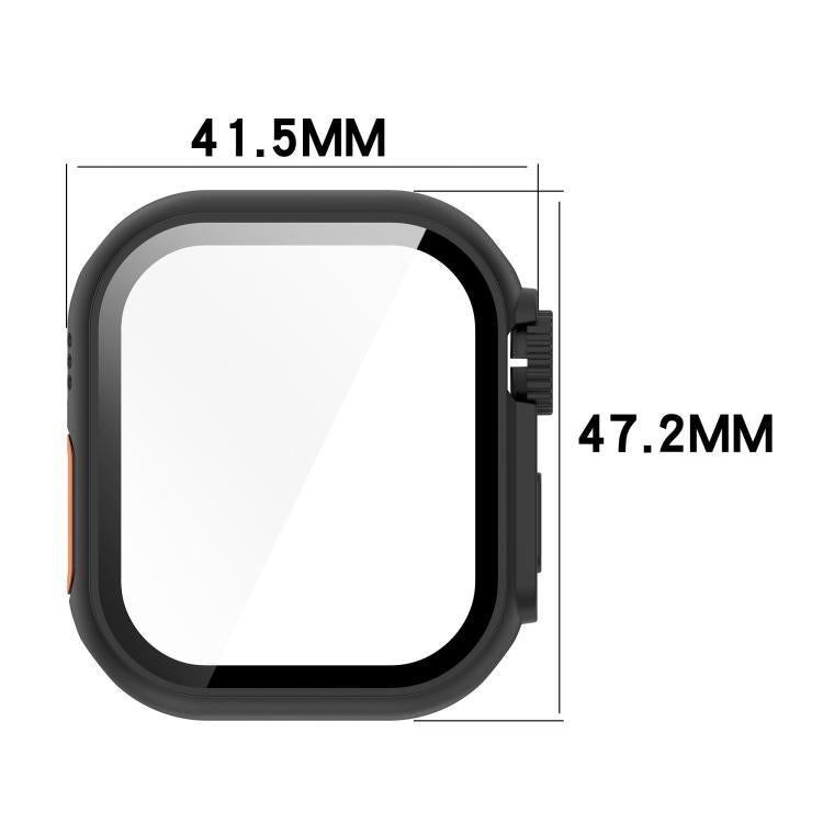 For Apple Watch Series 6/5/4/SE/SE2 44mm Change to Ultra 49mm Tempered Film Integrated PC Button Watch Case(Black) - free shipping - PMC TechLife - Order now!