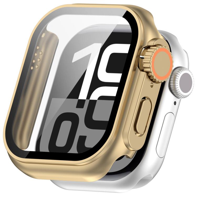 For Apple Watch Series 6/5/4/SE/SE2 44mm Change to Ultra 49mm Tempered Film Integrated PC Button Watch Case(Champagne Gold) - free shipping - PMC TechLife - Order now!