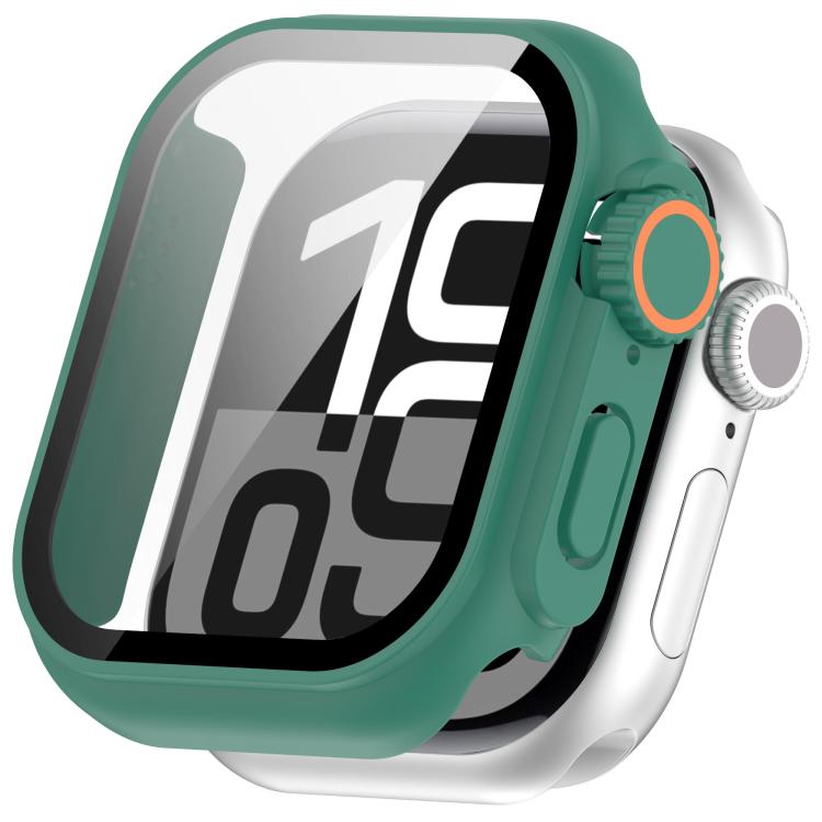 For Apple Watch Series 9/8/7 41mm Change to Ultra 49mm Tempered Film Integrated PC Button Watch Case(Green) - Watch Cases by PMC TechLife | Online Shopping South Africa | PMC TechLife | Buy Now Pay Later Mobicred