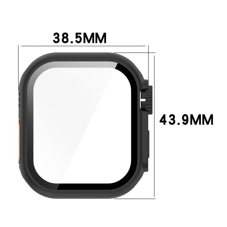 For Apple Watch Series 9/8/7 41mm Change to Ultra 49mm Tempered Film Integrated PC Button Watch Case(Green) - Watch Cases by PMC TechLife | Online Shopping South Africa | PMC TechLife | Buy Now Pay Later Mobicred