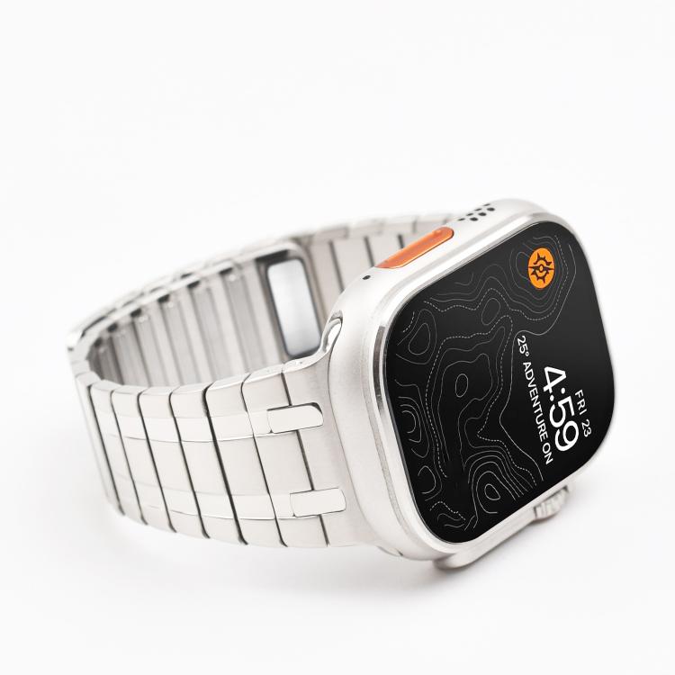 For Apple Watch 46mm / 49mm / 45mm / 44mm One Bead Magnetic Milan Stainless Steel Watch Band(Titanium Gray) - Watch Bands by PMC TechLife | Online Shopping South Africa | PMC TechLife | Buy Now Pay Later Mobicred