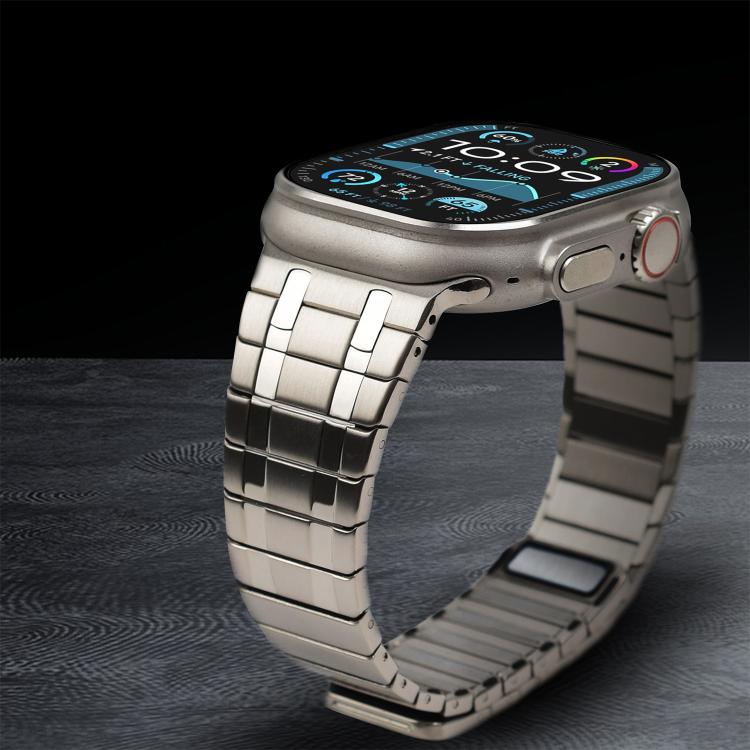 For Apple Watch 46mm / 49mm / 45mm / 44mm One Bead Magnetic Milan Stainless Steel Watch Band(Titanium Gold) - free shipping - PMC TechLife - Order now!