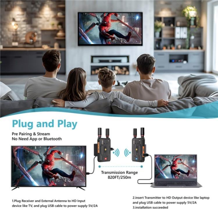 VRRIIS 097PRO Outdoor Live Streaming Audio Video Wireless Transmitter Receiver 4K HD Extender, Plug:US Plug - Adapter by PMc TechLife | Online Shopping South Africa | PMc TechLife | Buy Now Pay Later Mobicred