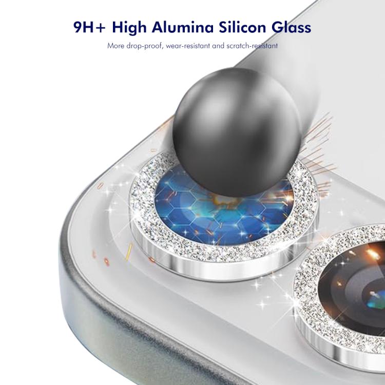 For iPhone 16e ENKAY Hat-Prince Glitter Rear Camera Lens Aluminium Alloy Ring Tempered Glass Film(Golden) - free shipping - PMc TechLife - Order now!