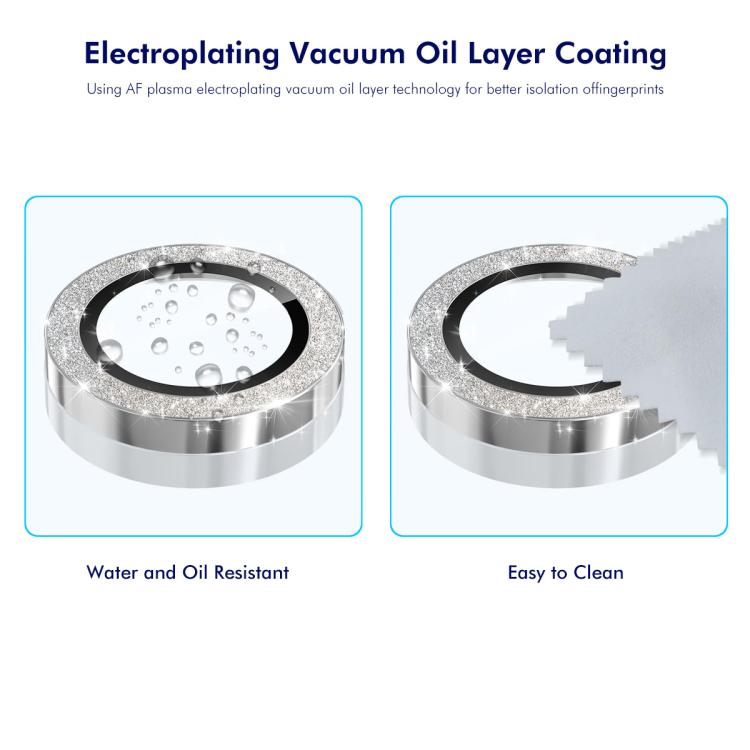 For iPhone 16e ENKAY Hat-Prince Glitter Rear Camera Lens Aluminium Alloy Ring Tempered Glass Film(Golden) - free shipping - PMc TechLife - Order now!