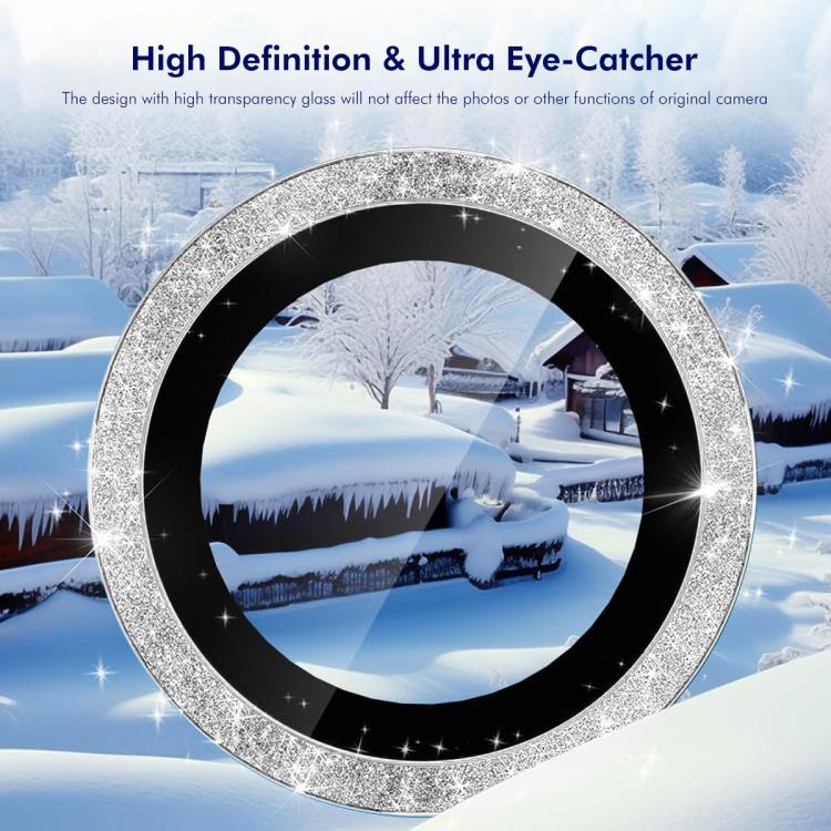 For iPhone 16e ENKAY Hat-Prince Glitter Rear Camera Lens Aluminium Alloy Ring Tempered Glass Film(Golden) - free shipping - PMc TechLife - Order now!