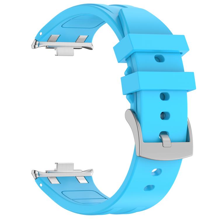 For Redmi Watch 5 / Xiaomi Smart Band 9 Pro Silver Metal Connector Silicone Watch Band(Sky Blue) - free shipping - PMC TechLife - Order now!