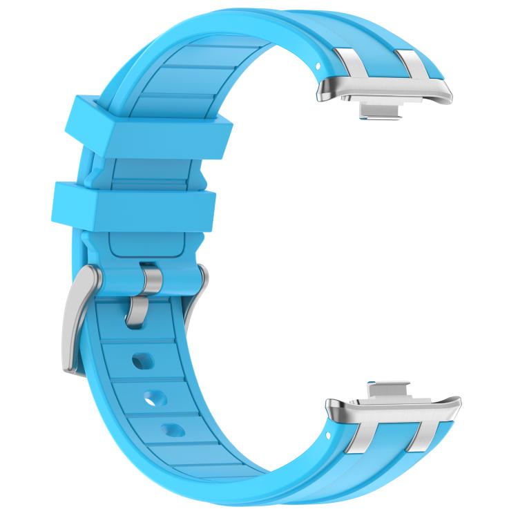 For Redmi Watch 5 / Xiaomi Smart Band 9 Pro Silver Metal Connector Silicone Watch Band(Sky Blue) - free shipping - PMC TechLife - Order now!