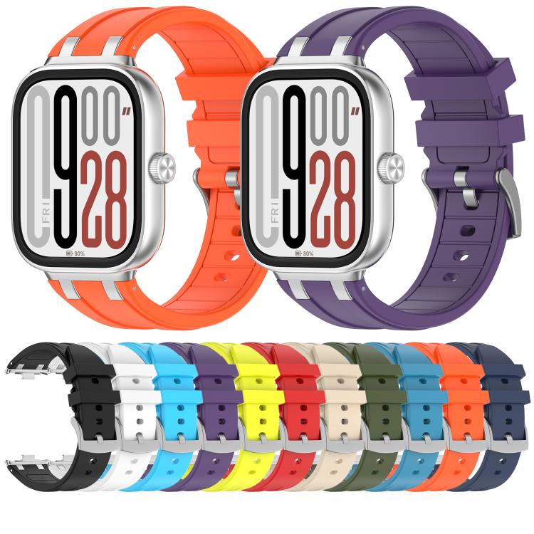 For Redmi Watch 5 / Xiaomi Smart Band 9 Pro Silver Metal Connector Silicone Watch Band(Starlight) - free shipping - PMC TechLife - Order now!